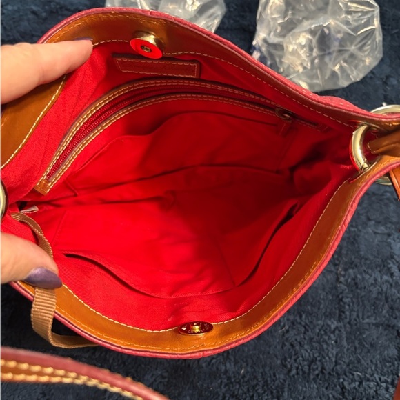 Dooney & Bourke Red Pebble Leather Shoulder Bag – Magnetic Closure - Picture 10 of 10